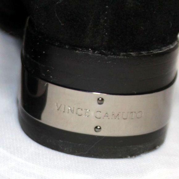 Vince Camuto Blk Leather Snakeskin Mid Calf Boots - Picture 7 of 14